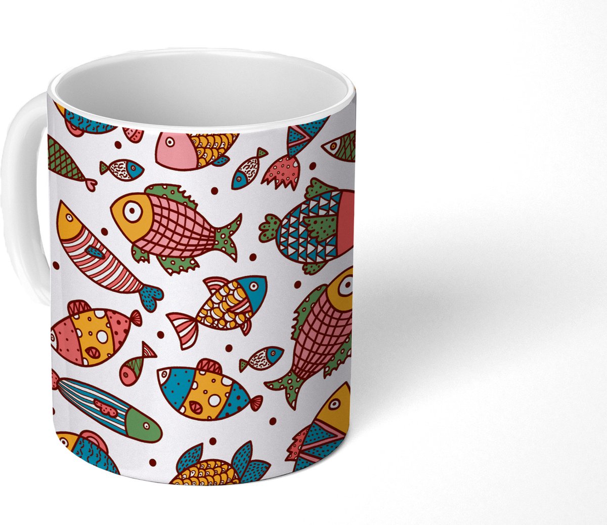 Mok - Koffiemok - Patroon - Zee - Vis - Zeedieren - Mokken - 350 ML - Beker - Koffiemokken - Theemok