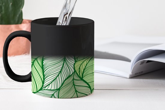 Mug Magique - Photo sur Mugs Chauffants - Tasse à Café - Feuilles - Croquis - Vintage - Motifs - Mug Magic - Tasse - 350 ML - Tasse à Thé