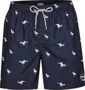 Happy Shorts Zwemshort Heren Blauw Zeemeeuwen Print - Maat  L - Zwembroek