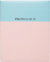 fotoalbum hardcover 27 x 33 cm papier blauw/roze