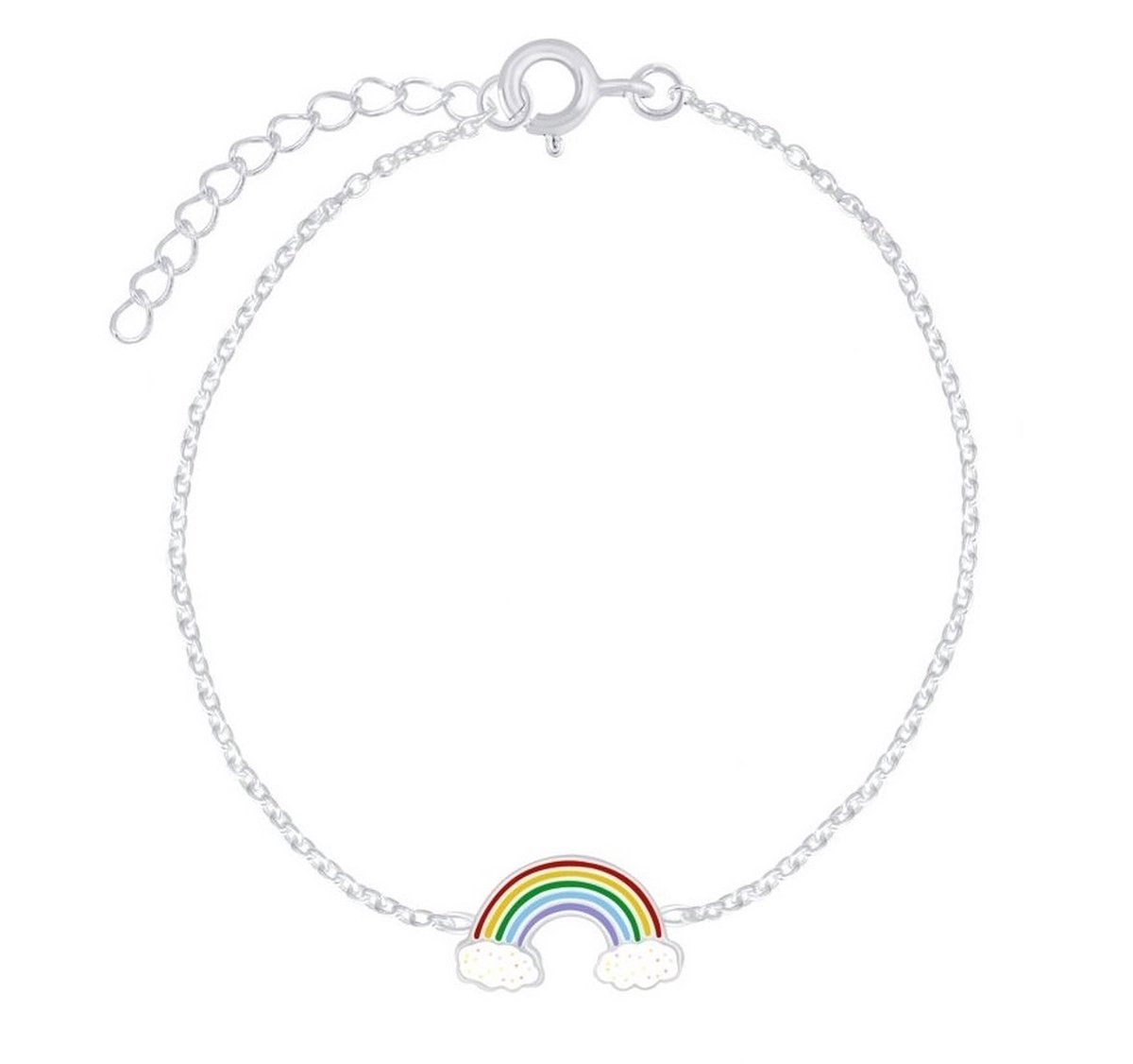 KAYA Sieraden | Zilveren Kinderarmband 'Regenboog'
