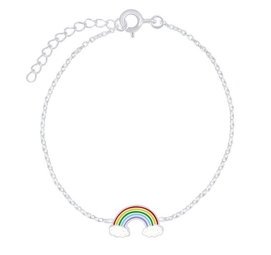 KAYA Sieraden | Zilveren Kinderarmband 'Regenboog'