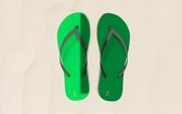 Huurdies Slippers | Teenslippers | Groen | Maat 42- 44 | 1,5 cm dik