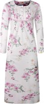 Dames nachthemd lang model met bloemenprint XL 42-46 wit/roze