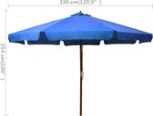 vidaXL Tuinparasol met houten paal 330 cm azuurblauw