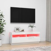 Tv-meubel met LED-verlichting 100x35x40 cm hoogglans wit