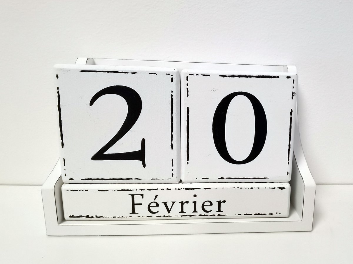 BLOK KALENDER - Franstalig - Tafelmodel - Wit