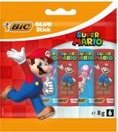 BIC Lijmstiften Super Mario 8g per lijmstift - Pak van 6 Stuks