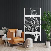 Wanddecoratie | Boom Van Leven / Tree of Life  | Metal - Wall Art | Muurdecoratie | Woonkamer |Wit| 50x100cm