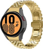 Stalen bandje goud Jubilee - Speciaal geschikt voor de Samsung Galaxy Watch 5 Pro & Watch 5 / Samsung Galaxy Watch 4 Classic & Watch 4 - alle varianten - Metalen bandje RVS staal k