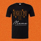 Shirt koningsdag-bekroond tot mama met kroontjes-Maat S