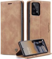 Caseme - Samsung Galaxy A33 Retro - Wallet Hoesje - 3 Opbergvakjes - Bruin
