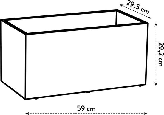 Elho Vivo Next Lang 60 - Plantenbak voor Binnen & Buiten Rechthoekig - 100% Gerecycled Plastic - L 59.0 x H 29.2 cm - Living black
