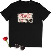 T Shirt Dames - Vrede Geen Oorlog - Korte Mouw - Zwart -  Maat 3XL