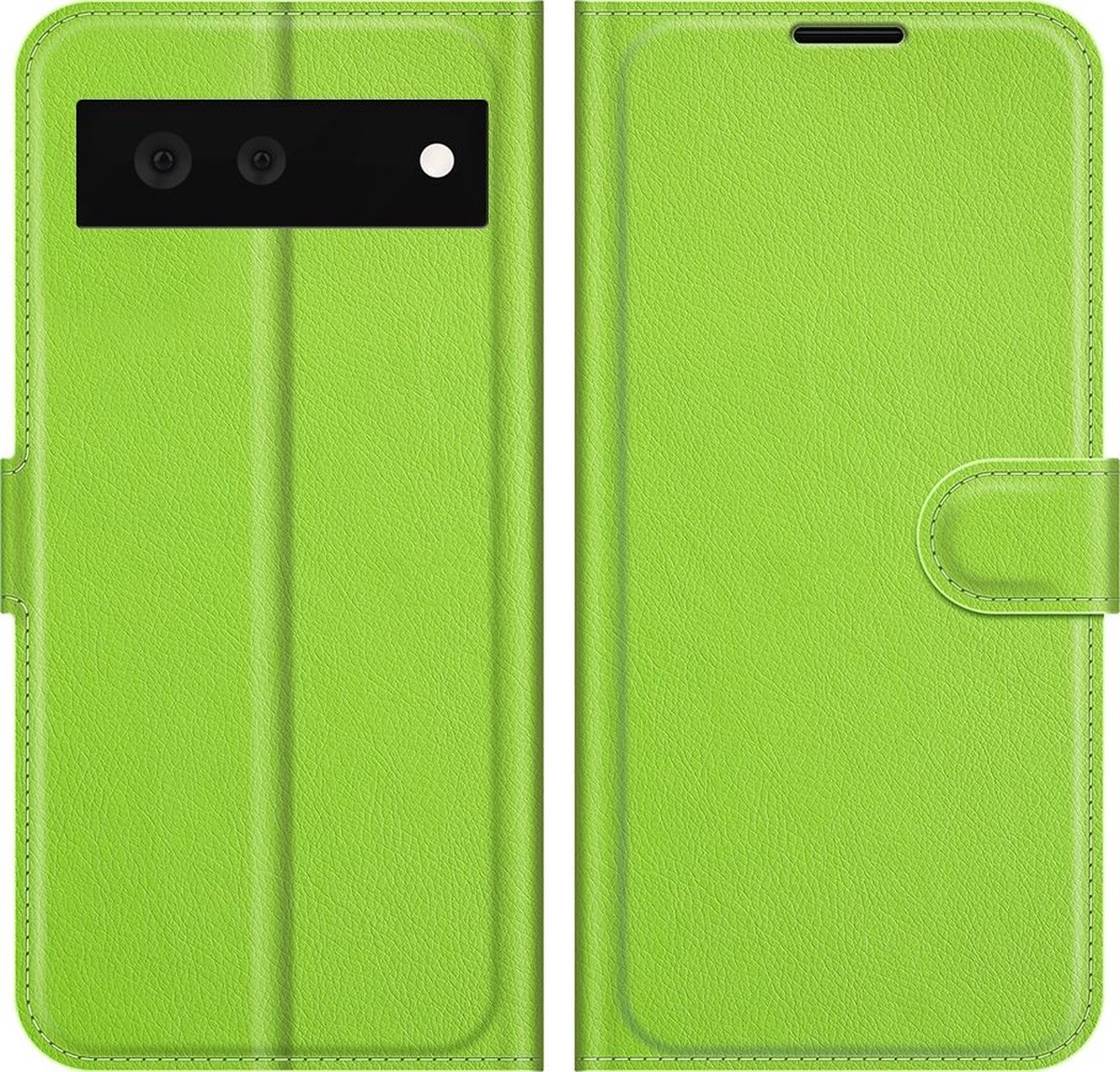 Mobigear Telefoonhoesje geschikt voor Google Pixel 6 Hoesje | Mobigear Classic Bookcase Portemonnee | Pasjeshouder voor 3 Pasjes | Telefoonhoesje voor Pinpas / OV Kaart / Rijbewijs - Groen