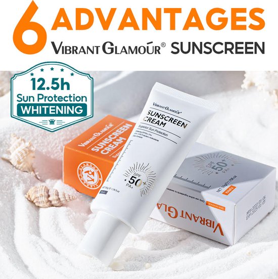 VIBRANT GLAMOUR Sunscreen Crème - zonbescherming - zonnebrandcrème - breedspectrumbescherming tegen de zon - zonnebrand crème -