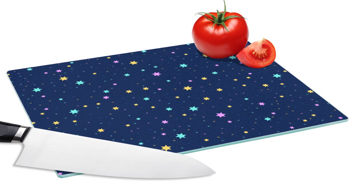 Glazen Snijplank - 28x20 - Sterrenhemel - Sterren - Design - Snijplanken Glas