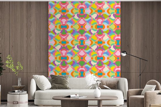 Behang - Fotobehang Design - Abstract - Kleuren - Retro - Breedte 180 cm x hoogte 220 cm
