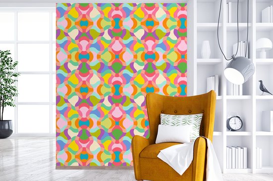 Behang - Fotobehang Design - Abstract - Kleuren - Retro - Breedte 180 cm x hoogte 220 cm