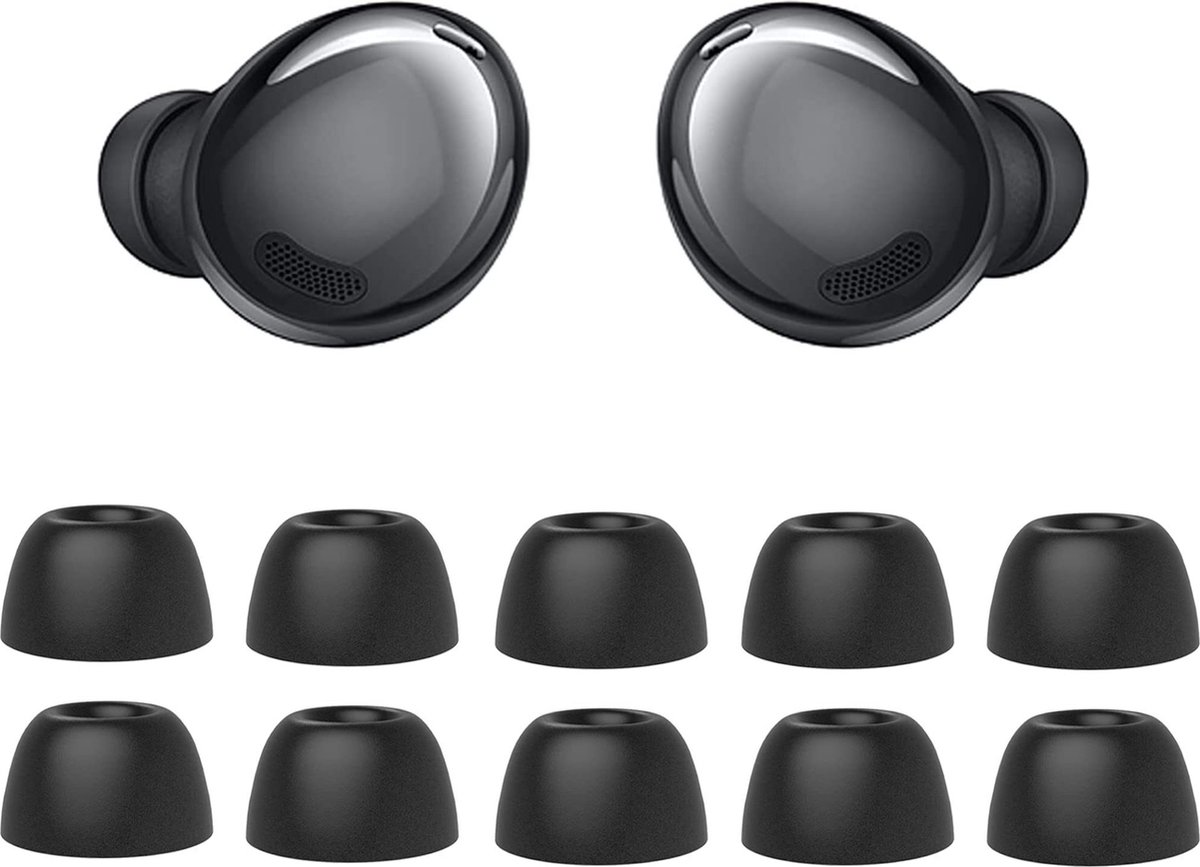 Oordopjes geschikt voor Samsung Galaxy BudsPro - Samsung Galaxy Buds Pro tips - Samsung Galaxy Buds Pro vervanging tips - 5 paar oordopjes voor Samsung Galaxy Buds Pro - Zwart / Medium