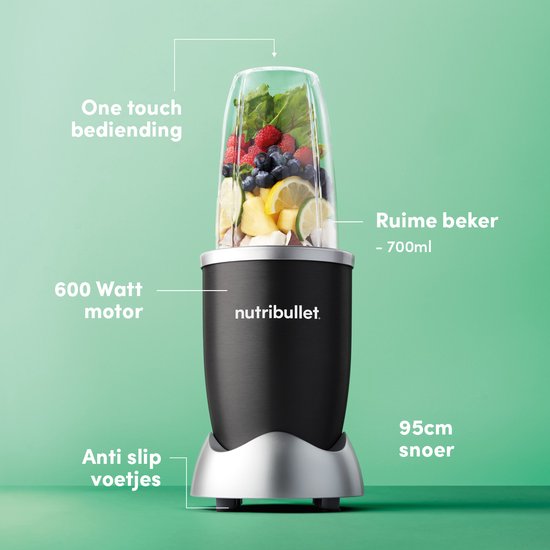 Nutribullet Original Blender - 5-delig - 600 Watt - Zwart van Nutribullet — afbeelding 3