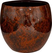Pot Kae Cayenne 19x16 cm ronde bruine bloempot voor binnen