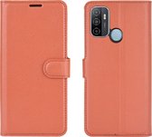 Oppo A53s Hoesje - Mobigear - Classic Serie - Kunstlederen Bookcase - Cognac - Hoesje Geschikt Voor Oppo A53s