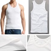Pesail - Tanktop - Onderhemd - 100% katoen - Wit - 2-pack - Maat M