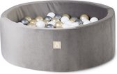 Ballenbak velvet baby speelgoed 1 jaar safari grijs- Kidsdouche ballenbad met 200 ballen - goud, zilver, wit