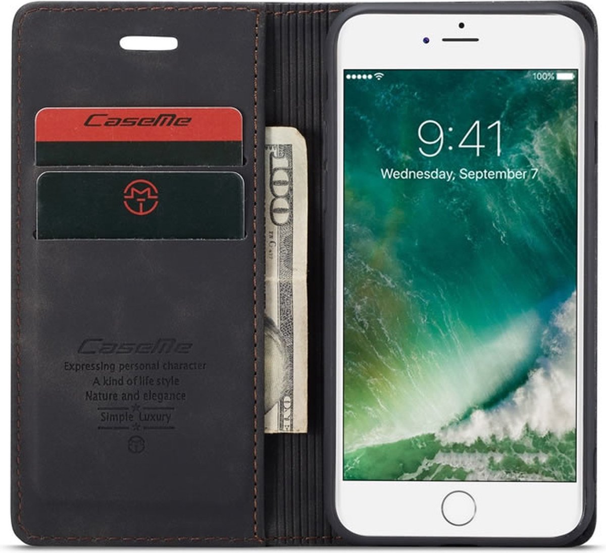 CaseMe Telefoonhoesje geschikt voor iPhone SE 2022 Wallet Book Case