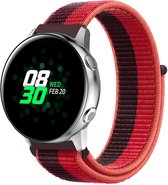 Nylon Smartwatch bandje - Geschikt voor  Samsung Galaxy Watch Active nylon band - cherry magenta - Strap-it Horlogeband / Polsband / Armband