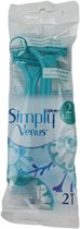 Simply Venus Aloe Vera - Lichtblauw / Wit - Kunststof - 2 Stuks - Scheren - Scheermesje - Scheermesjes - Scheermes