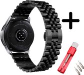 Strap-it bandje staal Jubilee zwart + toolkit - geschikt voor Samsung Galaxy Watch 3 45mm / Galaxy Watch 1 46mm / Gear S3