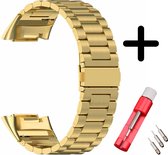Fitbit Charge 5 bandje staal goud + toolkit