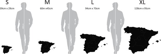 DÉCORATION MURALE EN BOIS - DÉCORATION MURALE - CARTE DE L'ESPAGNE - 60 x 45 cm - BOIS CLAIR - BOIS NATUREL - FIGURINE MURALE ESPANA - BOIS VRAI