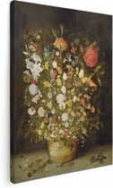 Artaza Canvas Schilderij Stilleven met Bloemen - Jan Brueghel - 60x80 - Kunst - Canvas Print - Muurdecoratie