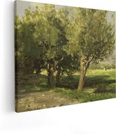 Artaza Canvas Schilderij Wilgebomen - Willem Roelofs - 50x40 - Poster Foto op Canvas - Canvas Print