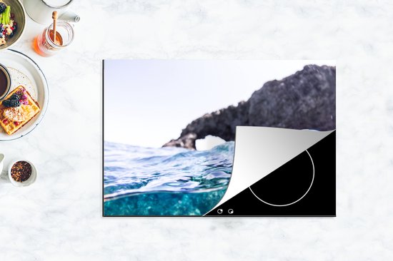 KitchenYeah® Inductie beschermer 78x52 cm - Water - Golf - Zee - Kookplaataccessoires - Afdekplaat voor kookplaat - Inductiebeschermer - Inductiemat - Inductieplaat mat