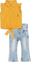 Koko Noko - Kledingset(2delig) - Jeans Flaired - blouse geel - Maat 98