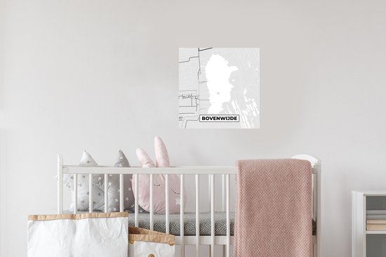 Muurstickers - Sticker Folie - Nederland - Kaart - Stadskaart - Plattegrond - Bovenwijde - 30x30 cm - Plakfolie - Muurstickers Kinderkamer - Zelfklevend Behang - Zelfklevend behangpapier - Stickerfolie