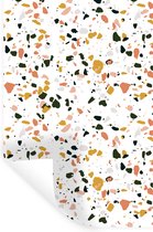 Muurstickers - Sticker Folie - Oranje - Roze - Terrazzo - 40x60 cm - Plakfolie - Muurstickers Kinderkamer - Zelfklevend Behang - Zelfklevend behangpapier - Stickerfolie