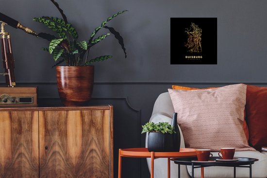Stickers muraux - Carte - Duisburg - Or - Carte - Plan de la ville - 30x30 cm - Feuille adhésive