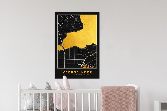 Stickers Stickers muraux - Carte - Carte - Plan de la ville - Pays- Nederland - Veerse Meer - 40x60 cm - Feuille adhésive