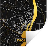Stickers muraux - Tholen - Black and Gold et Or - Plan de la ville - Carte - Plan d'étage - 100x100 cm - Feuille adhésive XXL