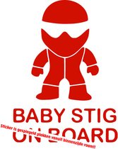 Autotoebehoren - Stickerloods Baby Stig on Board -autoraamsticker- baby in car sticker- 10x13cm