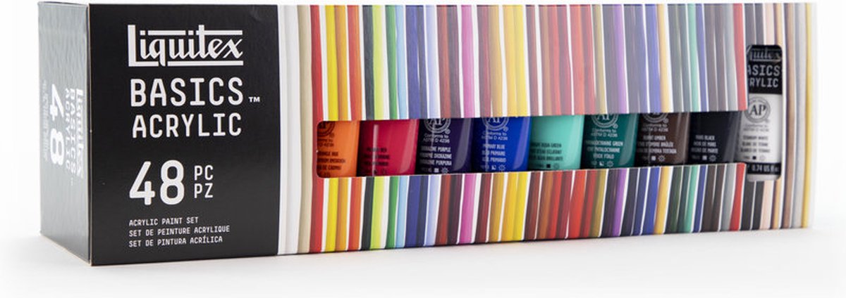 Liquitex 3699395 Basics Acrylverf Set – 48 x 22 ml Tubes | Kunstenaars Acrylverf | Middelmatige Viscositeit | Lichtechte Kleuren voor Schilderen, Canvas & Hobby — afbeelding 2