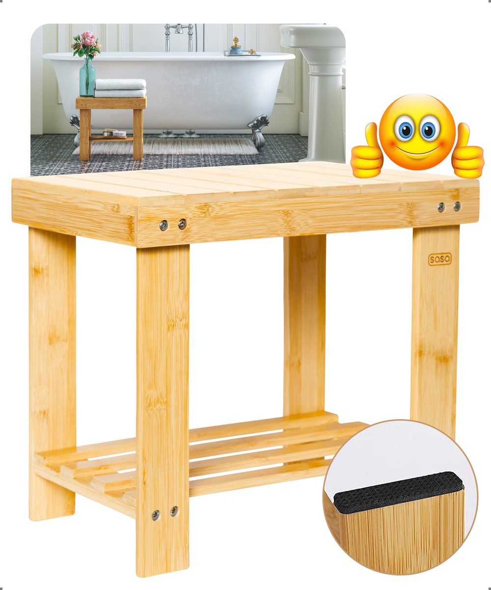 Bamboe Douchekruk Krukje Hout Opstapje Hout Kruk Bijzettafel