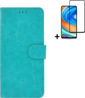 MoDo hoesje voor Motorola Moto G60/ G40 - Kunstleer Book Case - Turquoise met full screenprotector