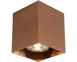 QAZQA qubo - Moderne Plafondspot | Spotje | Opbouwspot - 1 lichts - L 83 mm - Koper - Woonkamer | Slaapkamer | Keuken