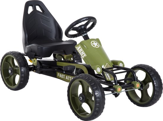 Homcom Go-kart avec frein à main voiture à pédales pour enfants Véhicule à  pédales à